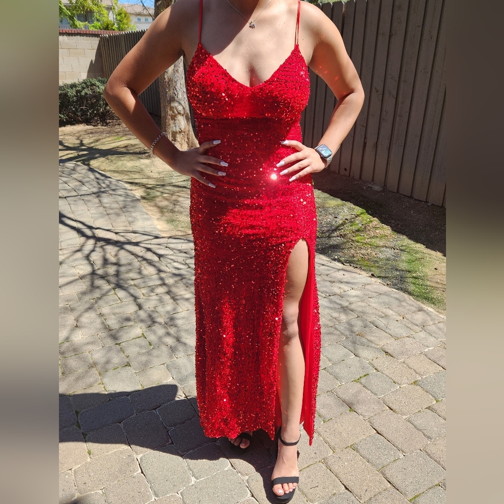 Red Sequin Mermaid Formal Prom Derss